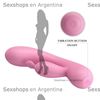 Vibrador de textura suave con masajeador de clitoris y carga USB